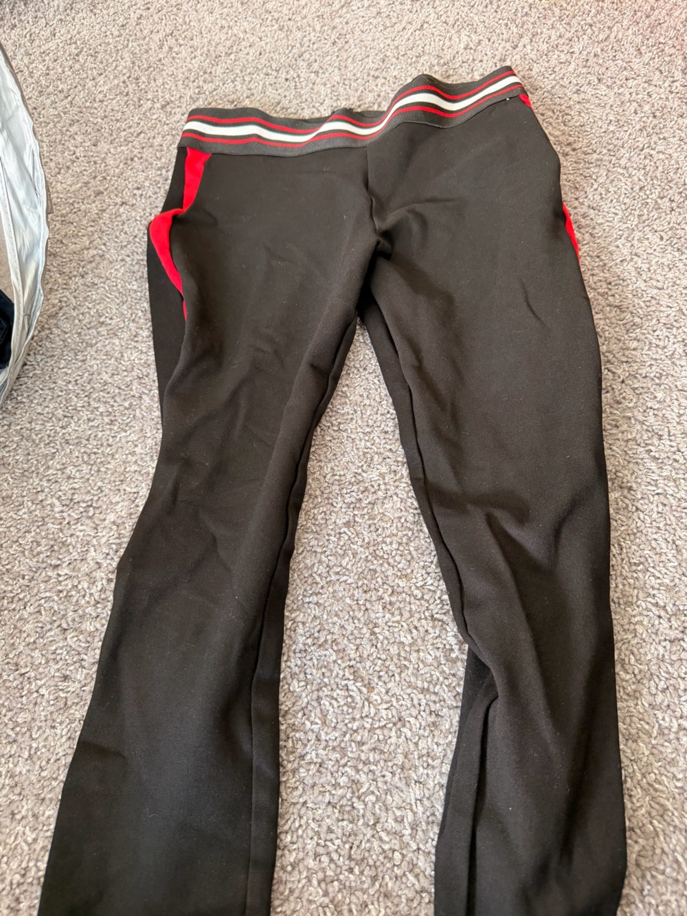 Zara Basic Black Skirt with Red and Gray Stripe Waistband Women’s XL - Picture 2 of 2